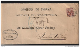 1902  LETTERA CON ANNULLO MONZA MILANO - Storia Postale