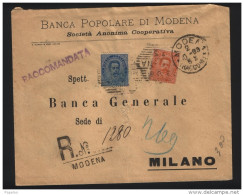 1893   LETTERA  RACCOMANDATE CON ANNULLO MODENA - Storia Postale