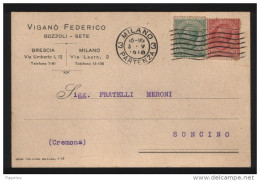 1913  CARTOLINA  CON ANNULLO MILANO - Marcophilia