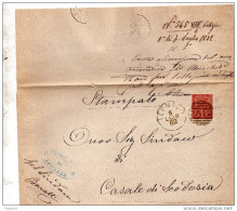1882 LETTERA  CON ANNULLO NUMERALE LEGNAGO    VERONA - Storia Postale
