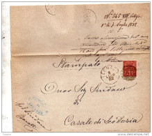 1882 LETTERA  CON ANNULLO NUMERALE LEGNAGO    VERONA - Marcofilie