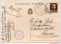 1933 CARTOLINA CON ANNULLO TREGNAGO VERONA - Entiers Postaux