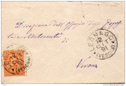 1891  LETTERA CON ANNULLO LEGNAGO VERONA - Poststempel