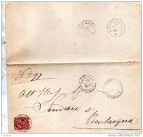 1891  LETTERA CON ANNULLO LEGNAGO VERONA + BEVILACQUA - Storia Postale