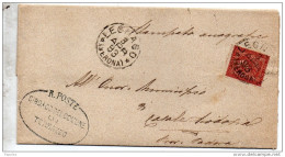 1893  LETTERA CON ANNULLO LEGNAGO VERONA + COMUNALE TERRAZZO - Storia Postale