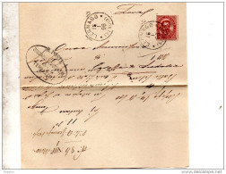 1891  LETTERA CON ANNULLO LEGNAGO VERONA + COMUNALE TERRAZZO - Storia Postale