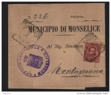 1892  CARTOLINA CON ANNULLO MONSELICE PADOVA - Marcofilie