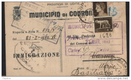 1942 CARTOLINA CON ANNULLO CODROIPO UDINE - Marcophilie