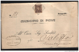 1899  LETTERA  CON ANNULLO PIOVE DI SACCO PADOVA - Marcophilie