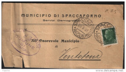 1935  LETTERA   CON ANNULLO SPACCAFORNO RAGUSA - Marcofilía