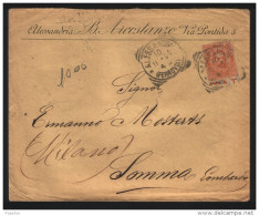 1894  LETTERA   CON ANNULLO ALESSANDRIA - Marcophilie