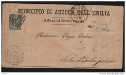 LETTERA CON ANNULLO ANZOLA DELL'EMILIA IN CORSIVO  BOLOGNA - Storia Postale