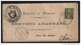 1891  LETTERA CON ANNULLO  MAIOLATI ANCONA - Marcophilia