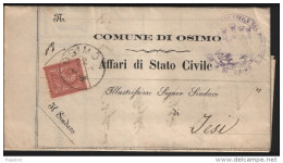 1884  LETTERA  CON ANNULLO OSIMO ANCONA - Marcophilie