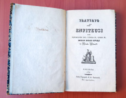 Trattato Sull'Enfiteusi, Piccola Alianelli, Potenza 1834, A. Santanello, Libro Antico - Old Books