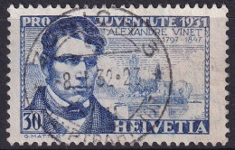 1931, 1. Dez. Pro Juventute Alexandre Vinet (1797-1847) Theologe Zumst. 60 / MiNr. 249 Mit Stempel ZÜRICH 3 HAUPTBAHNHOF - Used Stamps