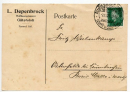 Germany 1929 Postcard; Gütersloh - L. Depenbrock, Roßhaarspinnerei To Ostenfelde; 8pf. Friedrich Ebert - Lettres & Documents