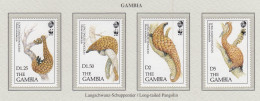 GAMBIA 1993 WWF Long-Tailed Pangolin Mi 1550-1553 MNH(**) Fauna 824 - Altri & Non Classificati