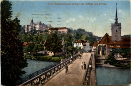 Gera, Untermhäuserbrücke Mit Schloss Und Kirche - Gera