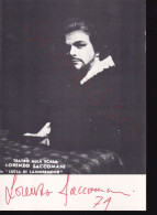 Opera - Lorenzo Saccomani - GESIGNEERD - Foto Formaat Postkaart - Cantantes Y Musicos