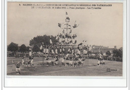 SALBRIS -Concours De Gymnastique Régional Des Patronages De L'Orléanais 1914- Poses Plastiques Pyramides - Très Bo - Salbris