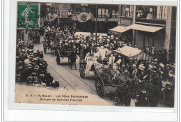 ROUEN - Fêtes Normandes 1909 - Groupe De Voitures Fleuries - Très Bon état - Rouen