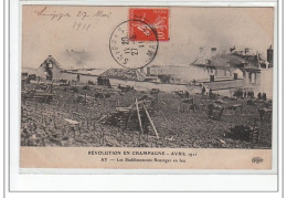 REVOLUTION EN CHAMPAGNE - AVRIL 1911 - AY - Les établissements Bissinger En Feu - Très Bon état - Ay En Champagne