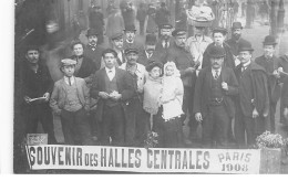 PARIS : Les Halles, Marché, Souvenir Des Halles Centrales Paris 1908 - Tres Bon Etat - Other & Unclassified