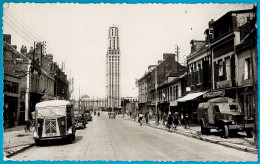 CPSM 80 AMIENS - La Rue Jules Barni Et La Tour Perret (Tube Citroën Et Autre Véhicule...militaire ?) * Auto Automobile - Amiens