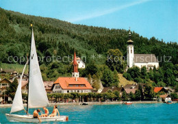 73631994 Attersee Ansicht Vom See Aus Blick Zur Kirche Segeln Sommerfrische Atte - Autres & Non Classés