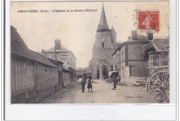 GROS-THIEL : L'eglise Et La Route D'elbeuf - Tres Bon Etat - Other & Unclassified