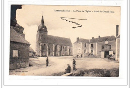 LAMNAY : La Place De L'eglise - Hotel Du Cheval Blanc - Tres Bon Etat - Andere & Zonder Classificatie