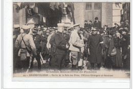 Grandes Manoeuvres De Picardie - GRANDVILLIERS - Sortie De La Salle Des Fêtes, Officiers étrangers - Très Bon état - Grandvilliers