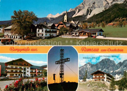 73631627 Ramsau Dachstein Steiermark Ortsansicht Mit Kirche Hotels Gipfelkreuz A - Otros & Sin Clasificación