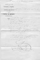 Papier à Lettre En-tête Du Chemin De Fer De Saint-Quentin à Erquelines Section Du Cateau Entrepreneur Foriel Quénot 1854 - Eisenbahnverkehr