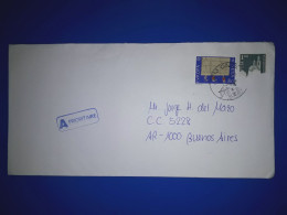 HELVETIA, Enveloppe Prioritaire Distribuée Par Avion à Buenos Aires, Argentine, Avec Une Variété De Timbres-poste. Année - Gebruikt