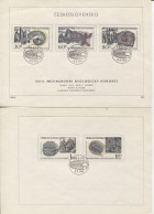 Tschechoslowakei # 1809-13 Ersttagsblatt Geologie Ammonit Trilobit Achat Muschelschale - Storia Postale