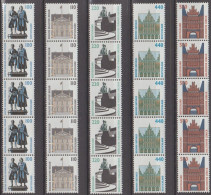 BRD, 1997,  Nr. 1934-1938 ** 5er- Streifen Mit Zählnr. Sehenswürdigkeiten (XXI) - Unused Stamps