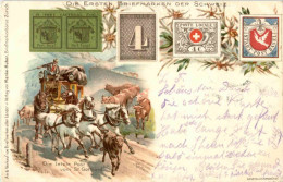 Die Ersten Briefmarken Der Schweiz - Litho - Postkutsche - Briefmarken (Abbildungen)