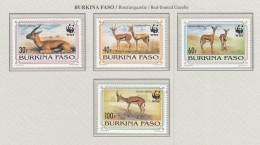 BURKINA FASO 1993 WWF Animals Gazele Mi 1298-1301 MNH(**) Fauna 837 - Neufs