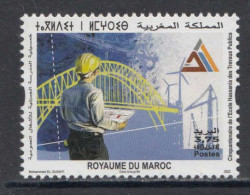 2022 Morocco Public Works School Engineering Bridges Windfarm   Complete Set Of 1 MNH - Morocco (1956-...)