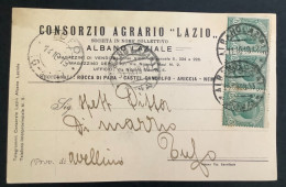 Italy. A206. Albano Laziale. 1919. Cartolina Postale PUBBLICITARIA ... CONSORZIO AGRARIO LAZIO .... - Marcofilie