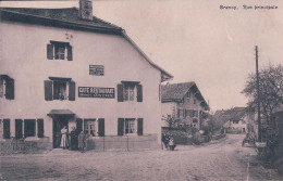 Grancy VD, Rue Principale Animée, Café Restaurant Henri Jaton (28.8.1917) Pli - Grancy