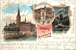 Gruss Aus Hamburg - Litho - Autres & Non Classés