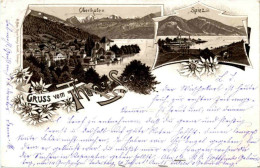 Gruss Vom Thunersee - Oberhofen - Spiez - Litho - Oberhofen Am Thunersee