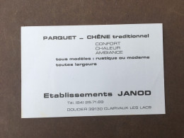 Carte De Visite / Ets Janod / Parquet Chêne / Doucier / Jura / 39 - Cartes De Visite