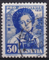 1936, 1. Dez. Pro Juventute Trachten Züricherin 80 / MiNr. 309 Mit Sauber Gestempelt - Used Stamps