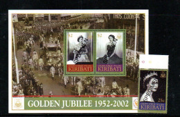 KIRIBATI - 2002- QUEEN ELIZABETH GOLDEN JUBILEE STAMP + S/SHEET " SPECIMEN O/RINTS" MINT NEVER HINGED , - Kiribati (1979-...)