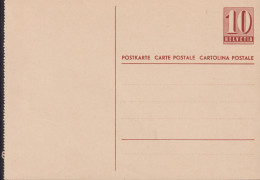 1941 Schweiz, Ganzsache, Postkarte Zum:CH154y Eingerahmt, Linker Rand Gezähnt - Interi Postali