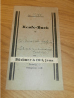 Altes Kontobuch Büchner & Hill In Jena , 1938 , Elisabeth Spatzier Im Normannenhaus Jena , Sparkasse , Bank !! - Documents Historiques